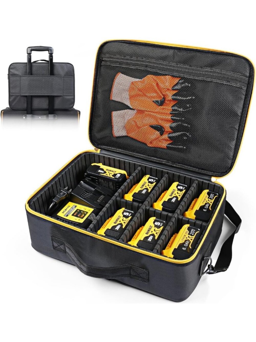 Extra Large Battery Storage Case for Power Tools & Chargers - Durable Organizer